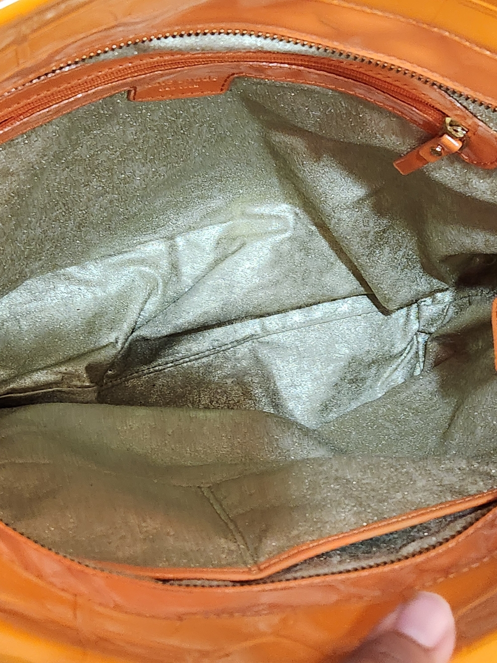 Kate Spade Rainy Day Blakely Patent Leather Tote In Marmalade Orange - Picture 9 of 10